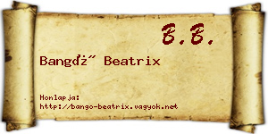 Bangó Beatrix névjegykártya
