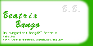 beatrix bango business card