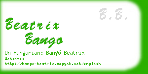 beatrix bango business card